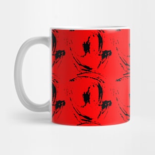 Black silhouettes of roses on a red background, flowers, passion, love Mug